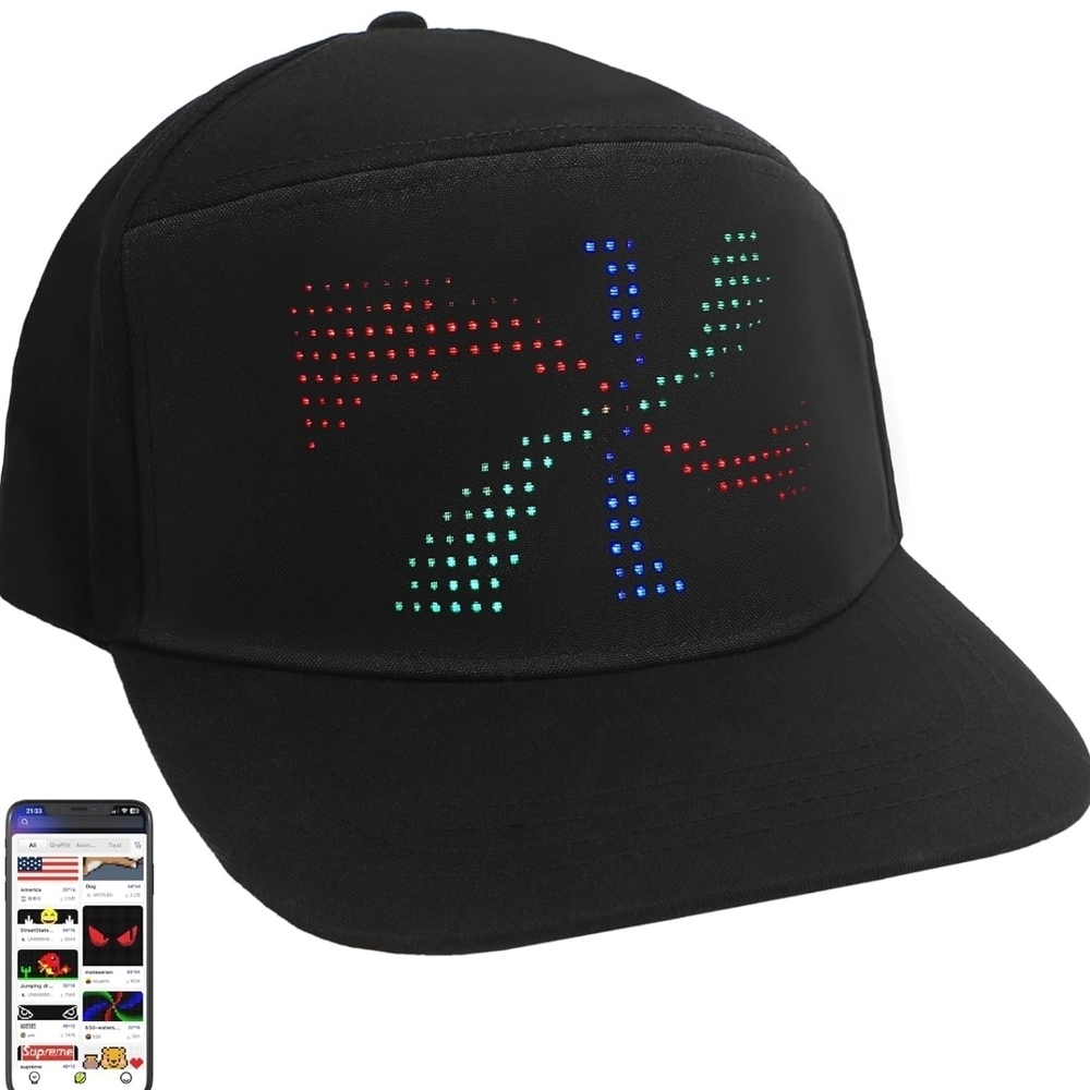 Black LED Light-Up Cap